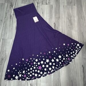 NWT LuLaRoe MAXI SKIRT Size XS Purple Stars Dip Ombré Stretch